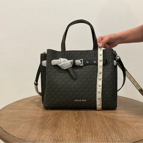 MICHAEL MICHAEL KORS Emilia Medium Signature Logo Satchel. NEW - Picture 7 of 9